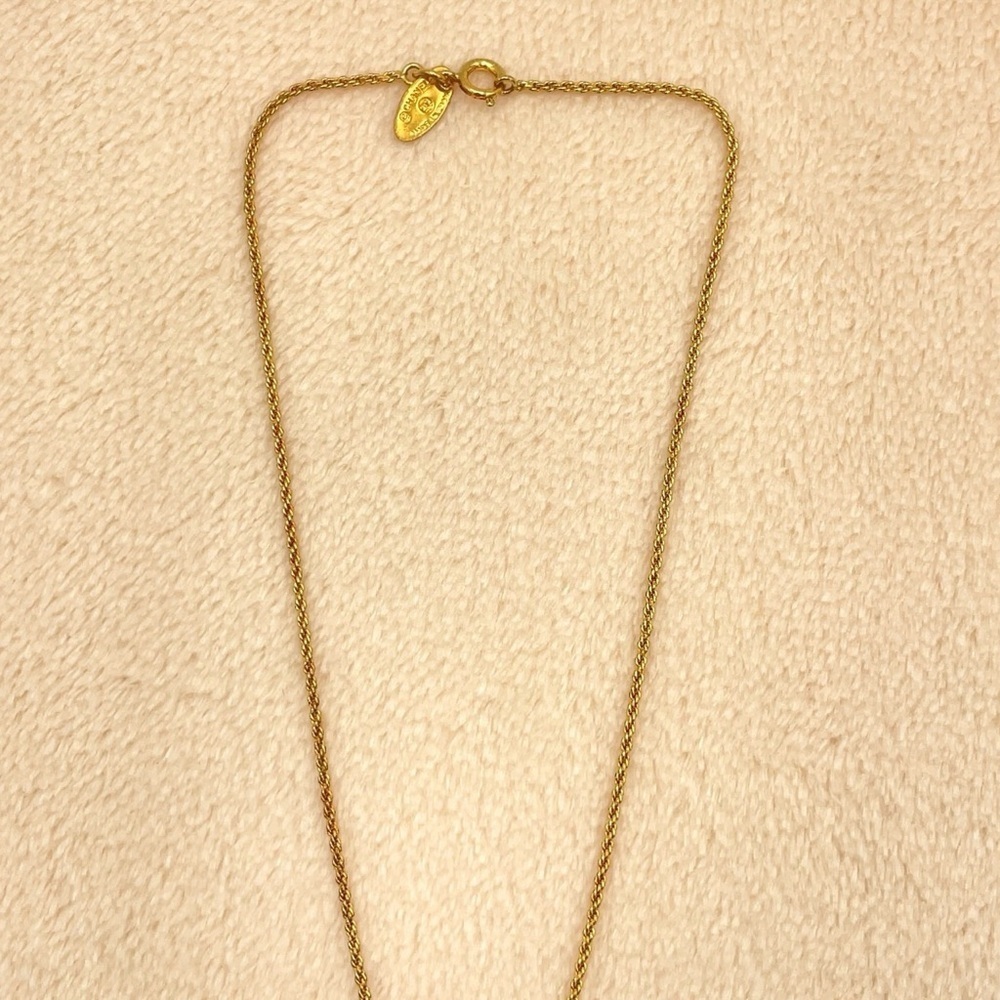 Auth Chanel Rhinestone GD Engraved
Necklace W/Box - Picture 4 of 12